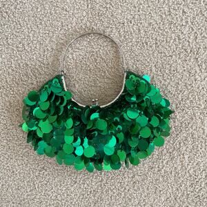 Y2K Green Sequin Mini Hand Bag Purse - New York & Company NWT